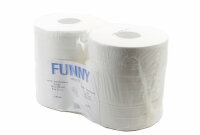 Jumbo-Toilettenpapier 2-lagig, Zellstoff weiß 25cm