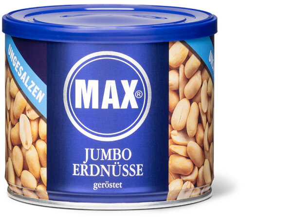 MAX Jumbo Erdnüsse geröstet, ohne Salz 300g