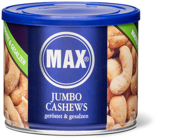 MAX Jumbo Cashew geröstet, fein gesalzen 225g