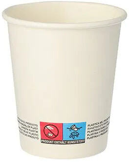 50 Trinkbecher, Pappe 0,2 l Ø 8 cm · 9,2 cm weiß